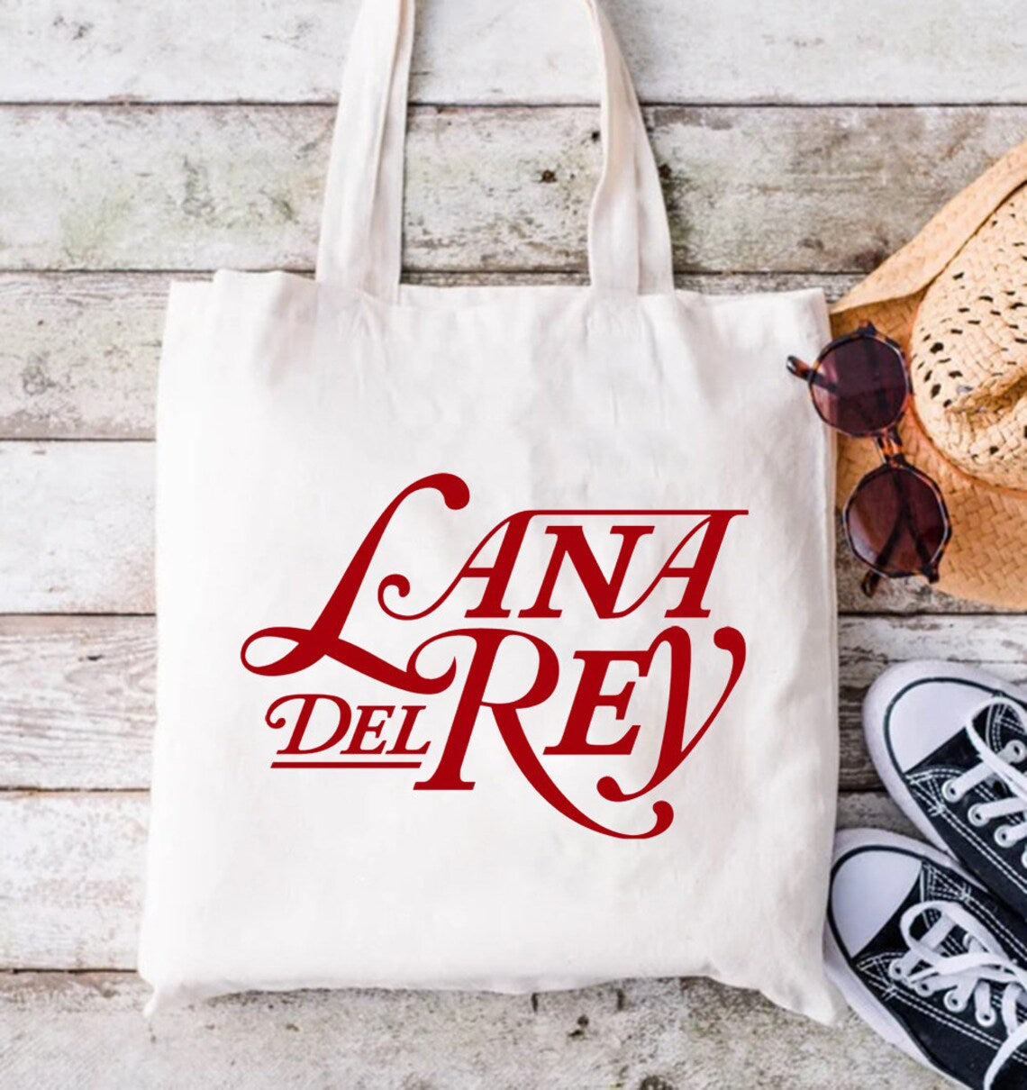 Lana Del Rey Tasarım Kalın Su Geçirmez Bez Tote Bag Kanvas Omuz Çantası
