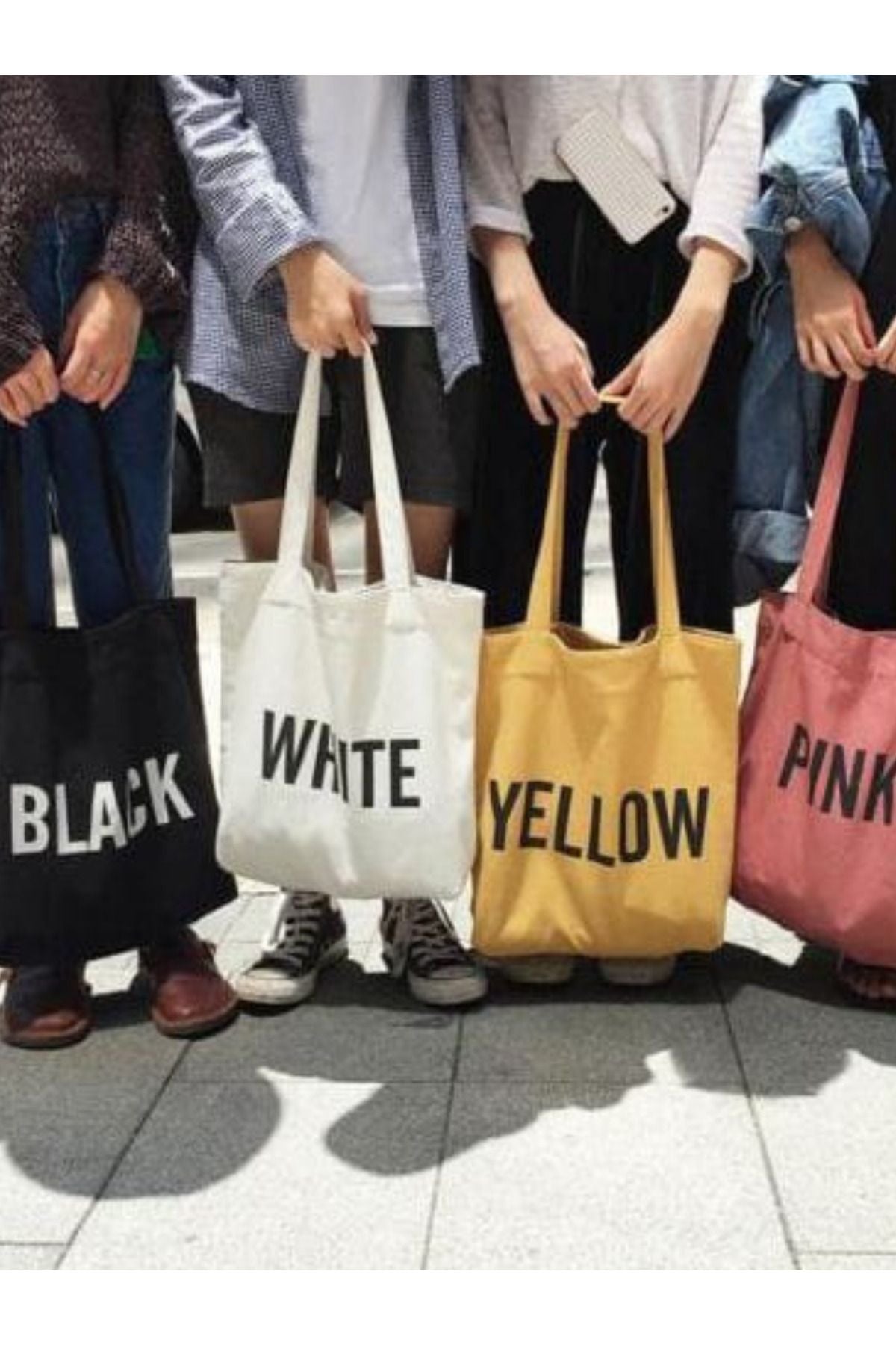 Orange White Black Alışveriş Çantası, Kalın Kumaş Tote Bag Bez Çanta, Omuz Çantası