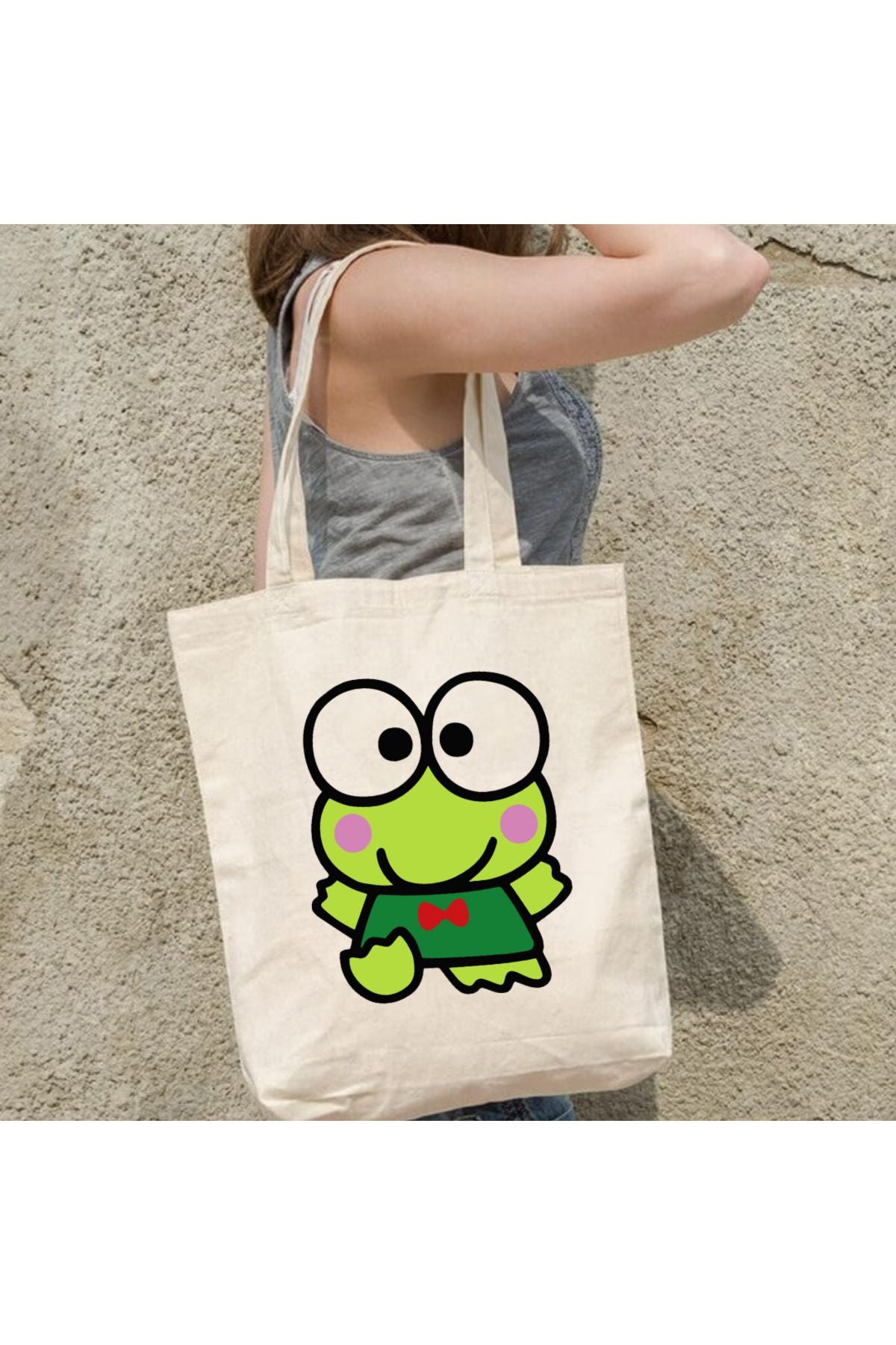 Keroppi Tasarım Tote Bag Bez Çanta