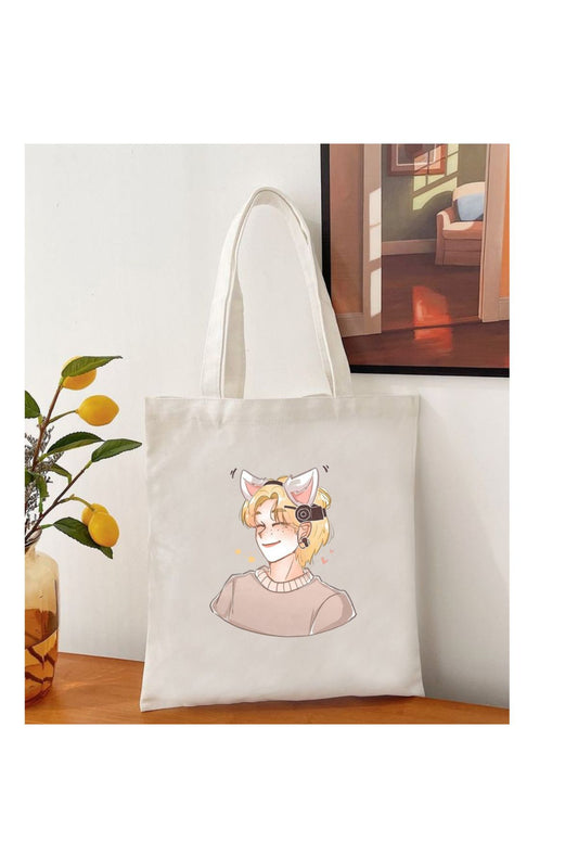 Tote Bag krem kanvas çanta %100 pamuk 35x40 cm tote bag