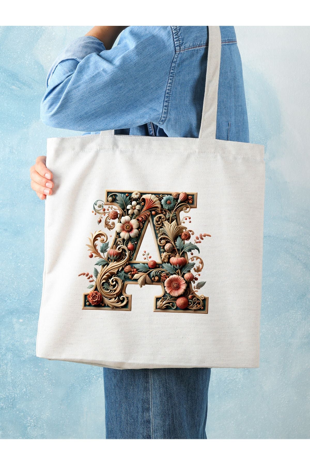 A Harfli Tasarım A Harfi Çanta, Y2 Pinterest Retro Unisex Bez Çanta Tote Bag, Shopper Bag