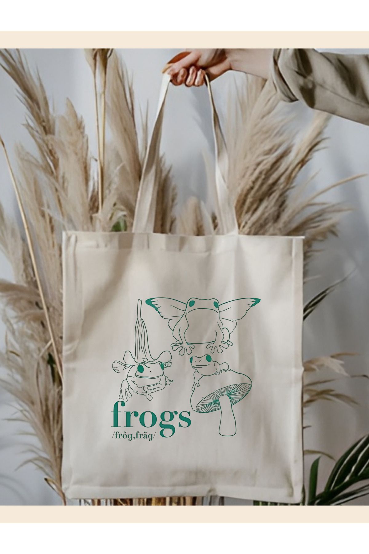 Frog Kurbağa Tote Bag Bez Çanta