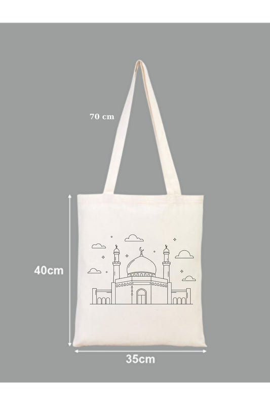 Tote Bag krem kanvas çanta %100 pamuk 35x40 cm tote bag
