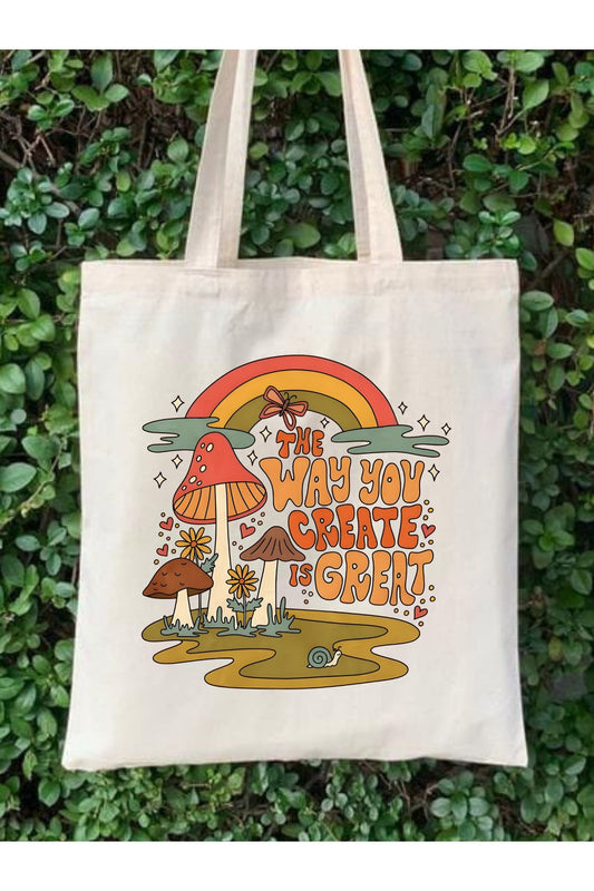 Tote Bag krem kanvas çanta %100 pamuk 35x40 cm tote bag