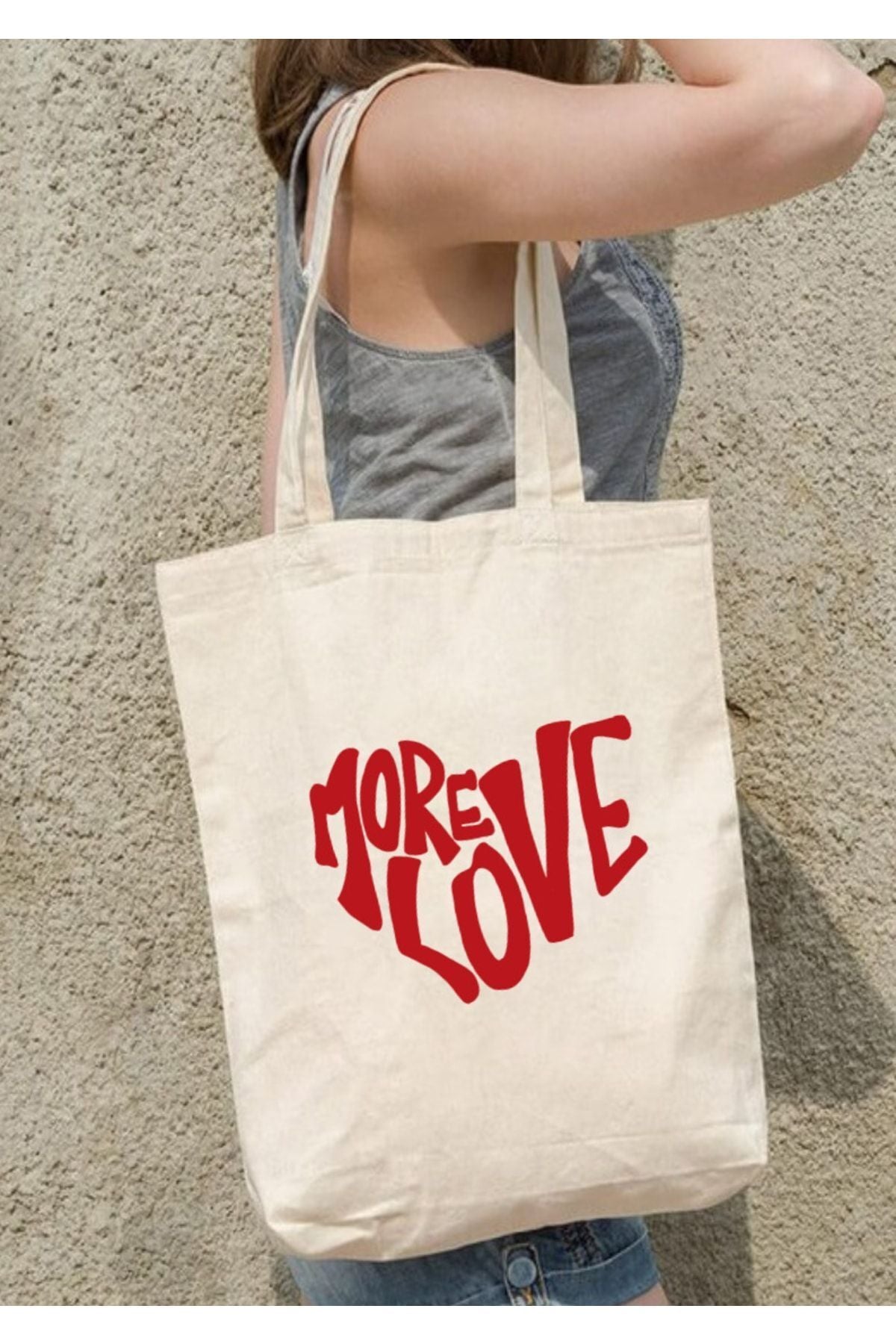 More Love Tote Bag Bez Çanta