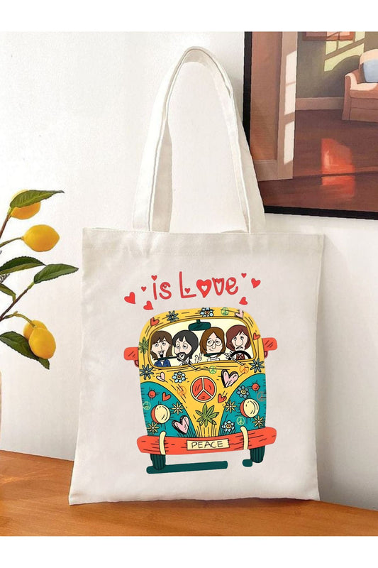 Tote Bag krem kanvas çanta %100 pamuk 35x40 cm tote bag