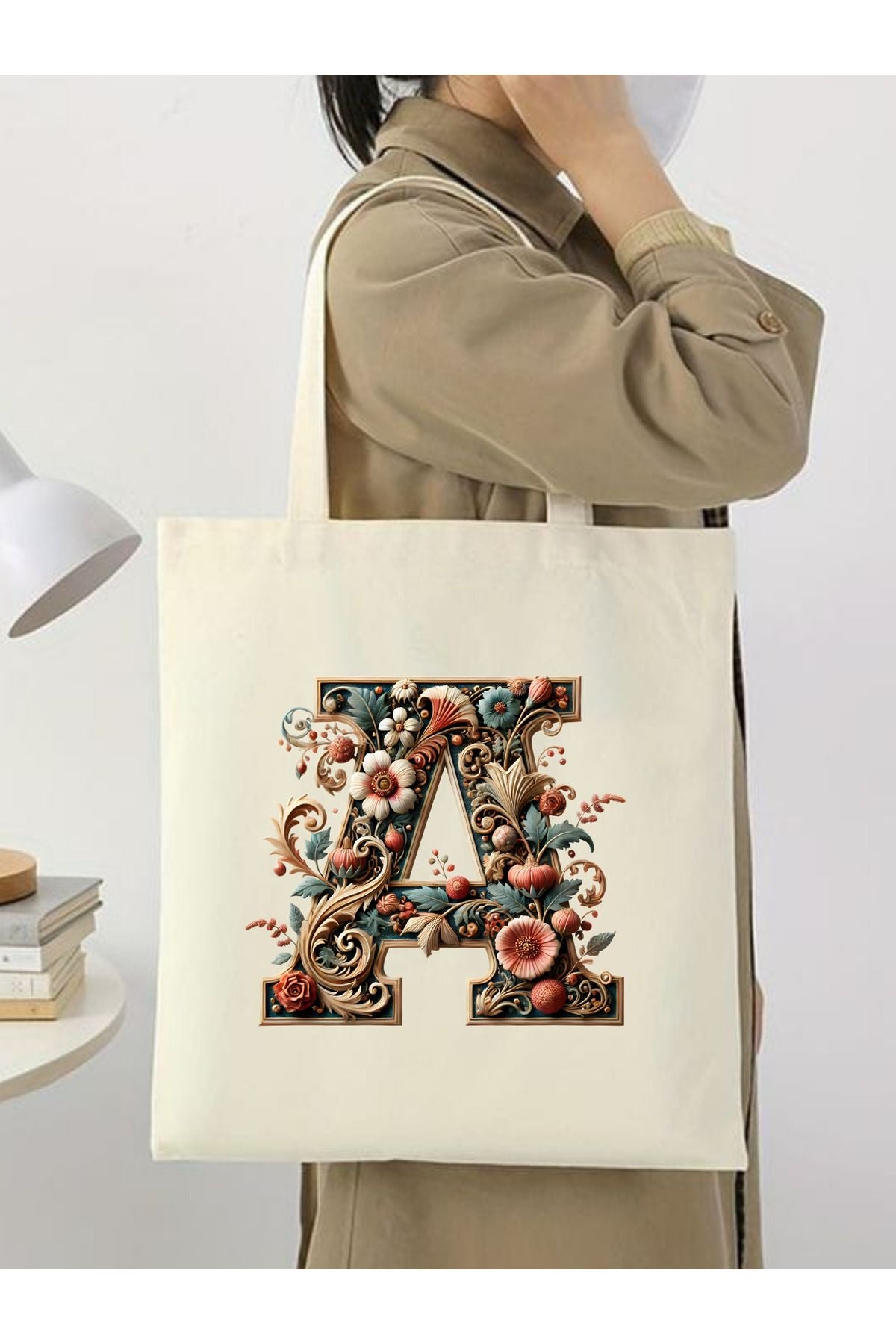 A Harfli Tasarım A Harfi Çanta, Y2 Pinterest Retro Unisex Bez Çanta Tote Bag, Shopper Bag