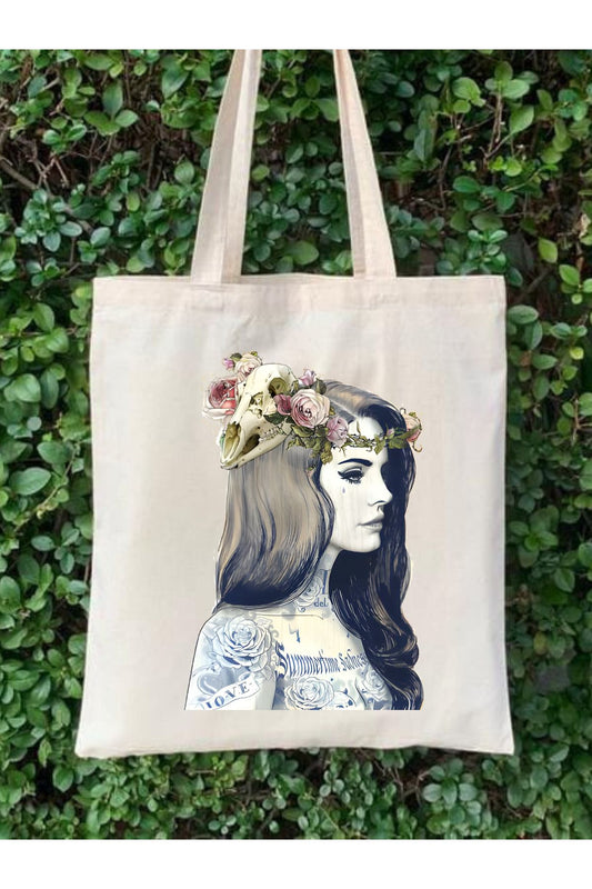 Tote Bag krem kanvas çanta %100 pamuk 35x40 cm tote bag
