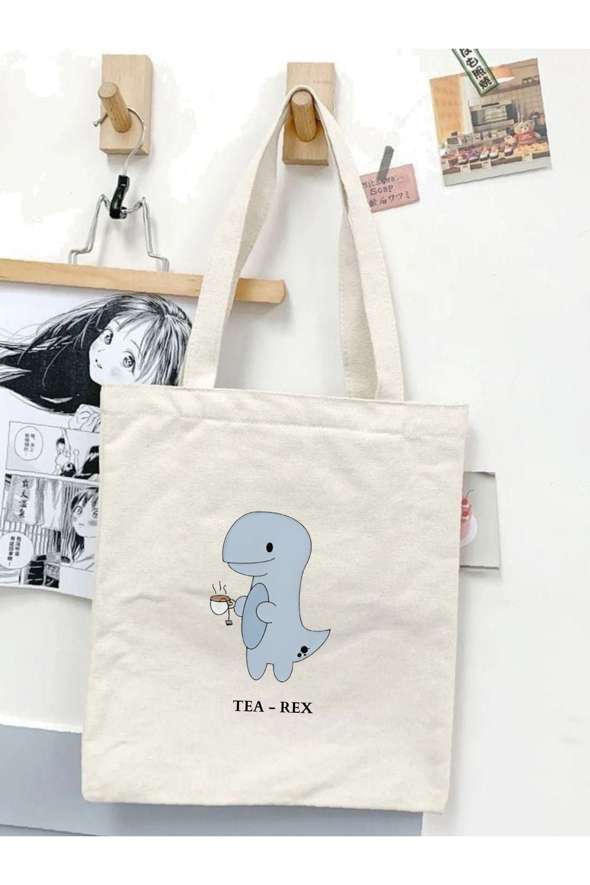 Tea-rex, Y2 Pinterest Unisex Tearex Bez Çanta Tote Bag, Shopper Bag