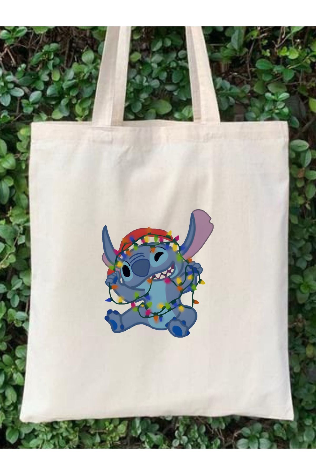 Stitch Yılbaşı Çanta, Christmas Yeniyıl Hediyelik Tote Bag Bez Çanta, Hediye Kutusu, Yılbaşı Hediye