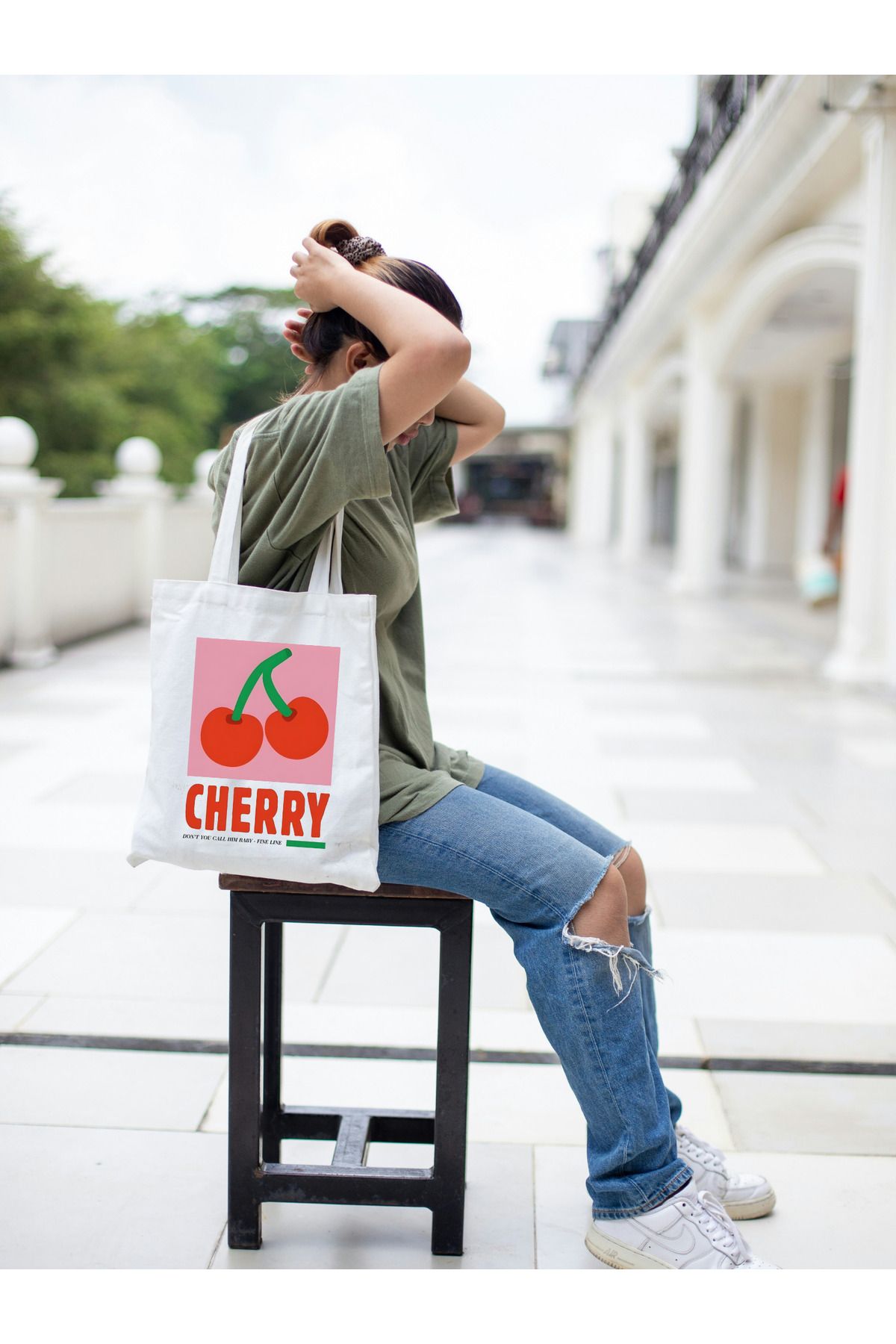 Cherry, Don't You Call Him Baby Kalın iç göstermez Tote Bag Bez Çanta