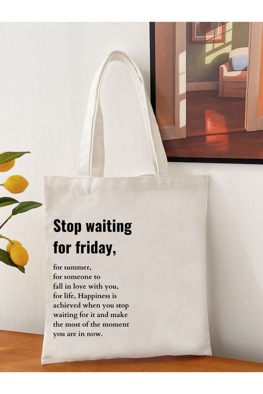 Tote Bag krem kanvas çanta %100 pamuk 35x40 cm tote bag