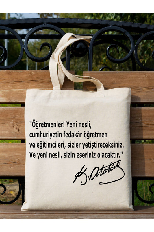 Tote Bag krem kanvas çanta %100 pamuk 35x40 cm tote bag