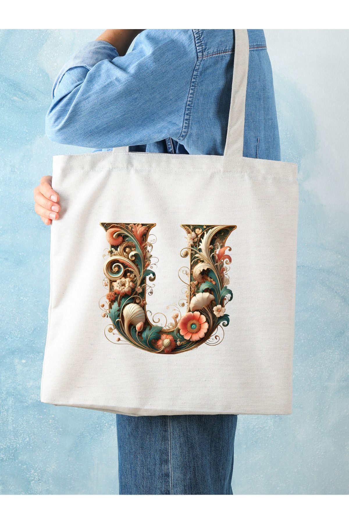 Harf Tasarım A Harfi Çanta, Y2 Pinterest Retro Unisex Bez Çanta Tote Bag, Shopper Bag