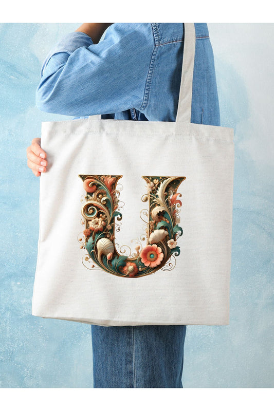 Tote Bag krem kanvas çanta %100 pamuk 35x40 cm tote bag
