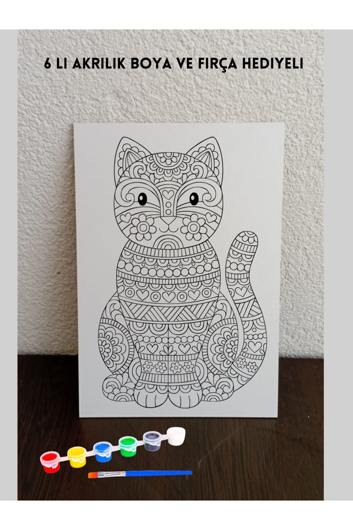 Kedi Ahşap Boyama, Ahşap Tablo Boyama, Çocuk Yetişkin Boyama Etkinliği, Ahşap Boyama Seti