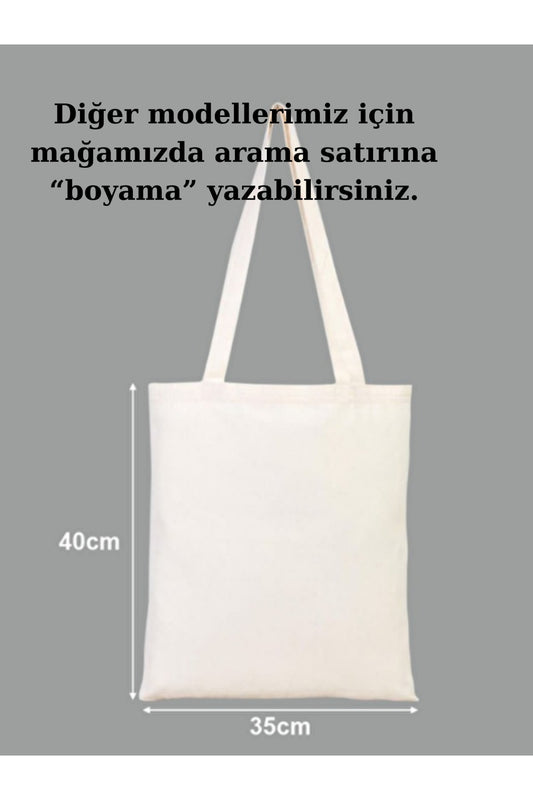 Tote Bag krem kanvas çanta %100 pamuk 35x40 cm tote bag