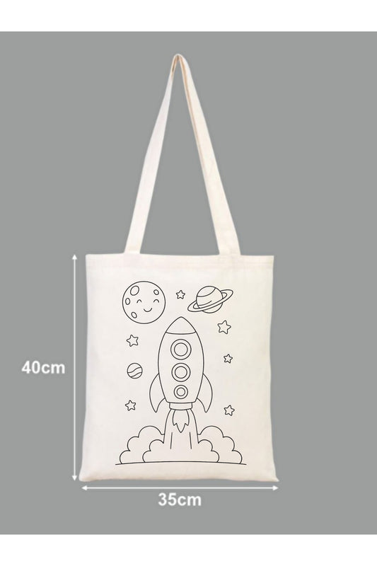 Tote Bag krem kanvas çanta %100 pamuk 35x40 cm tote bag