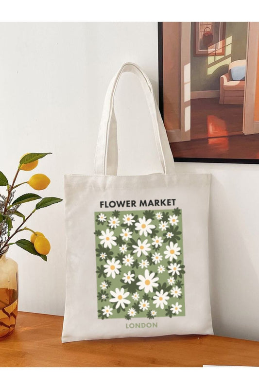 Tote Bag krem kanvas çanta %100 pamuk 35x40 cm tote bag