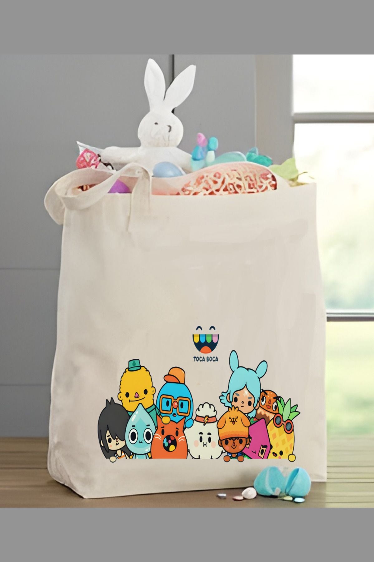 Toca Boca Çocuk Çantası, Oyuncak Çantası, Kitap Çantası, Tote Bag Bez Çanta
