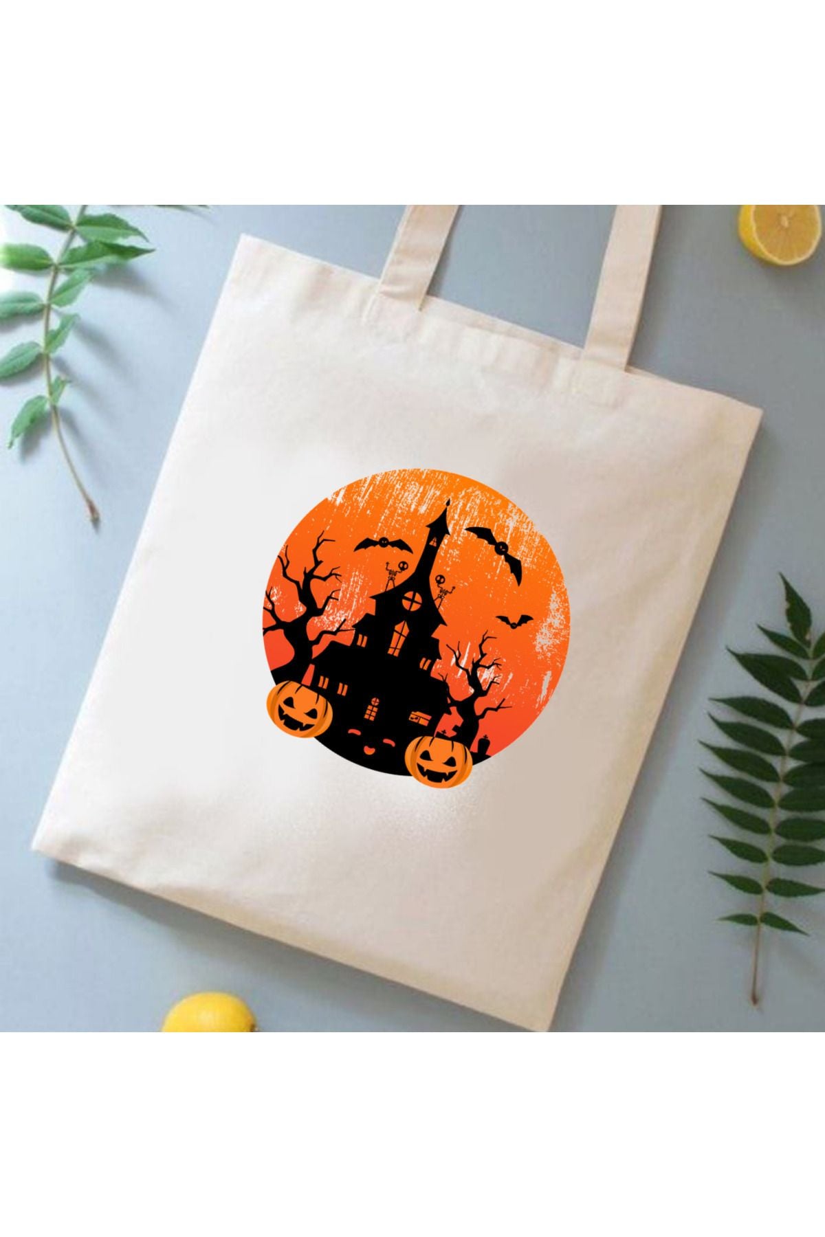 Halloween Cadılar Bayramı Turuncu Çocuk Tote Bag Bez Çanta