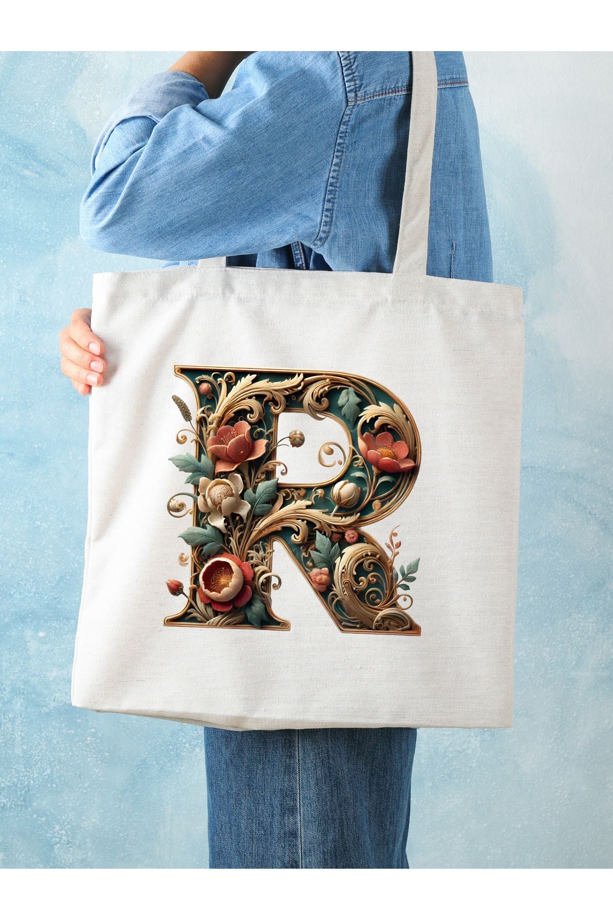 Harf Tasarım A Harfi Çanta, Y2 Pinterest Retro Unisex Bez Çanta Tote Bag, Shopper Bag