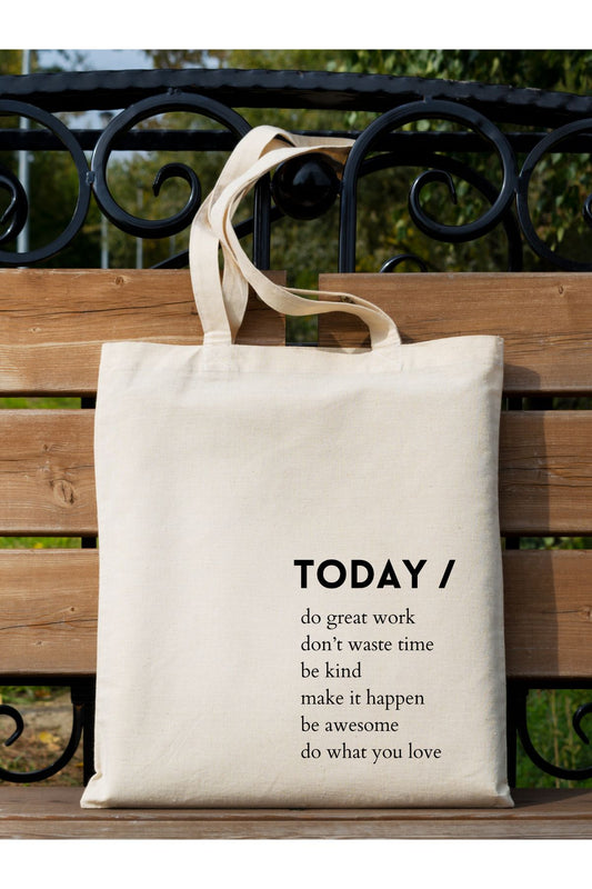 Tote Bag krem kanvas çanta %100 pamuk 35x40 cm tote bag
