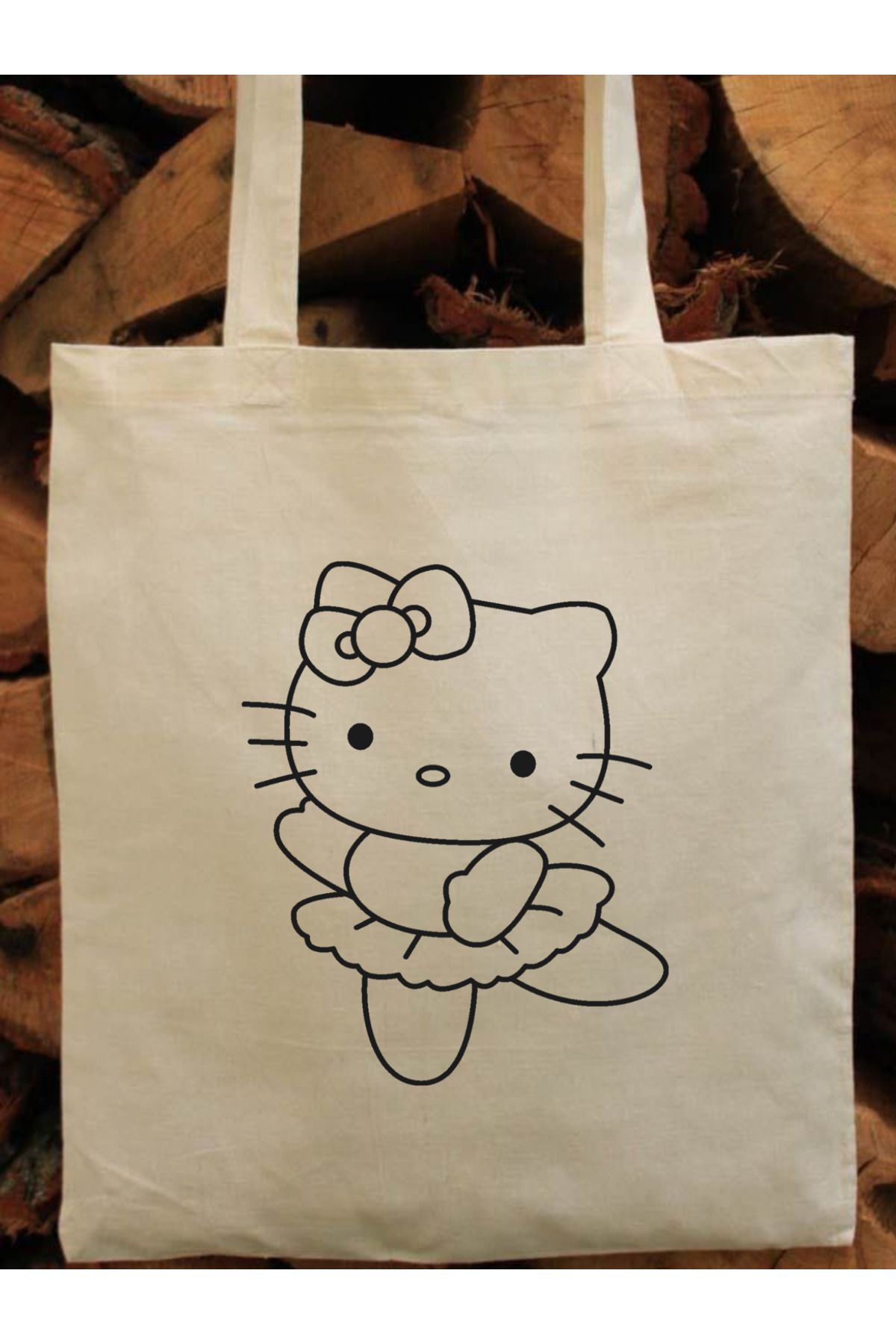 Hello Kitty Boyama Çantası, Boyama Bez Çanta Tote Bag