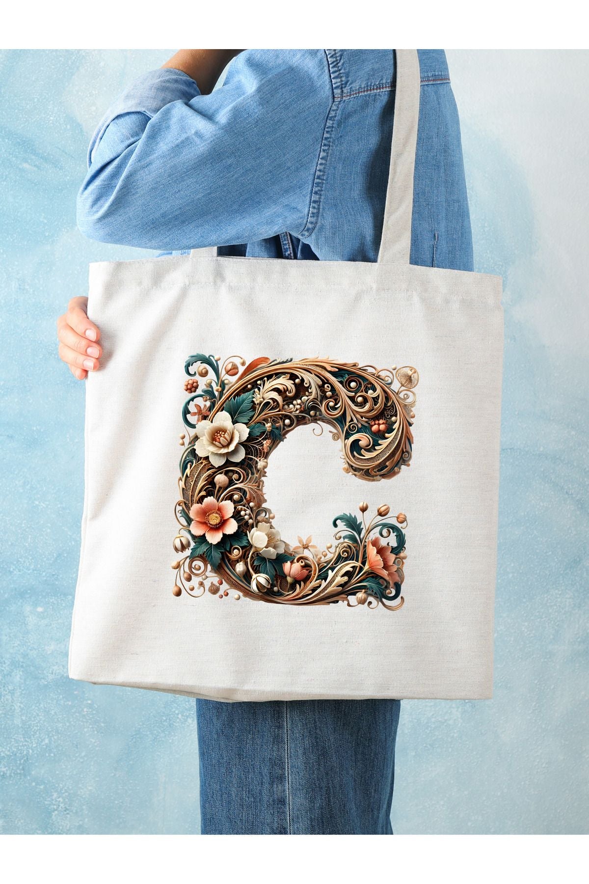 Harf Tasarım A Harfi Çanta, Y2 Pinterest Retro Unisex Bez Çanta Tote Bag, Shopper Bag