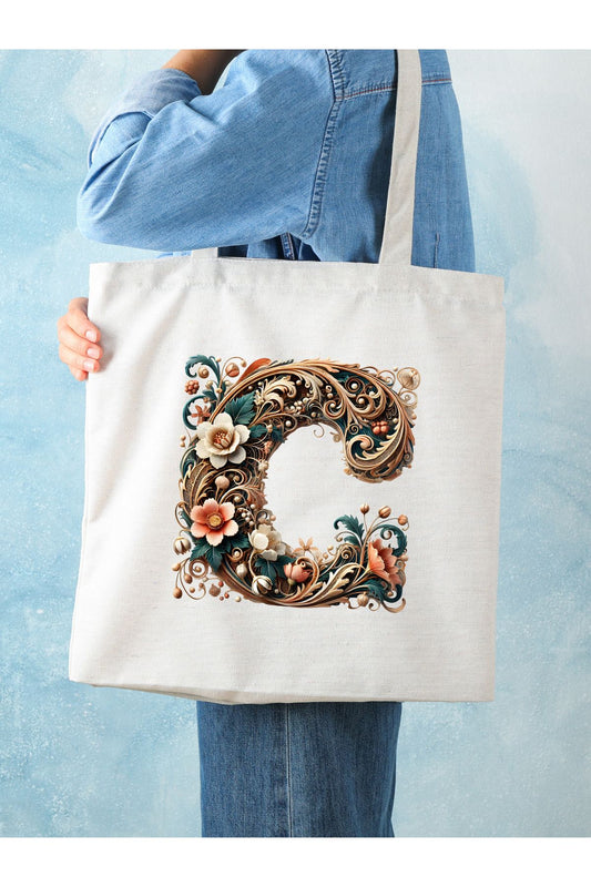 Tote Bag krem kanvas çanta %100 pamuk 35x40 cm tote bag