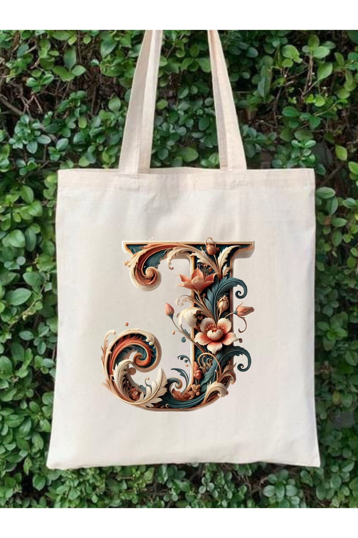J Harfli Tasarım J Harfi Çanta, Y2 Pinterest Retro Unisex Bez Çanta Tote Bag, Shopper Bag