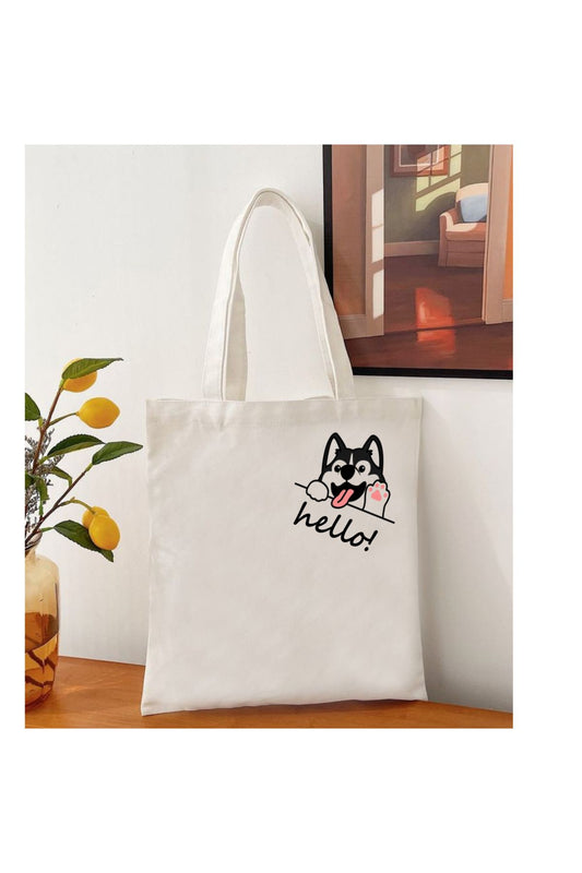 Tote Bag krem kanvas çanta %100 pamuk 35x40 cm tote bag