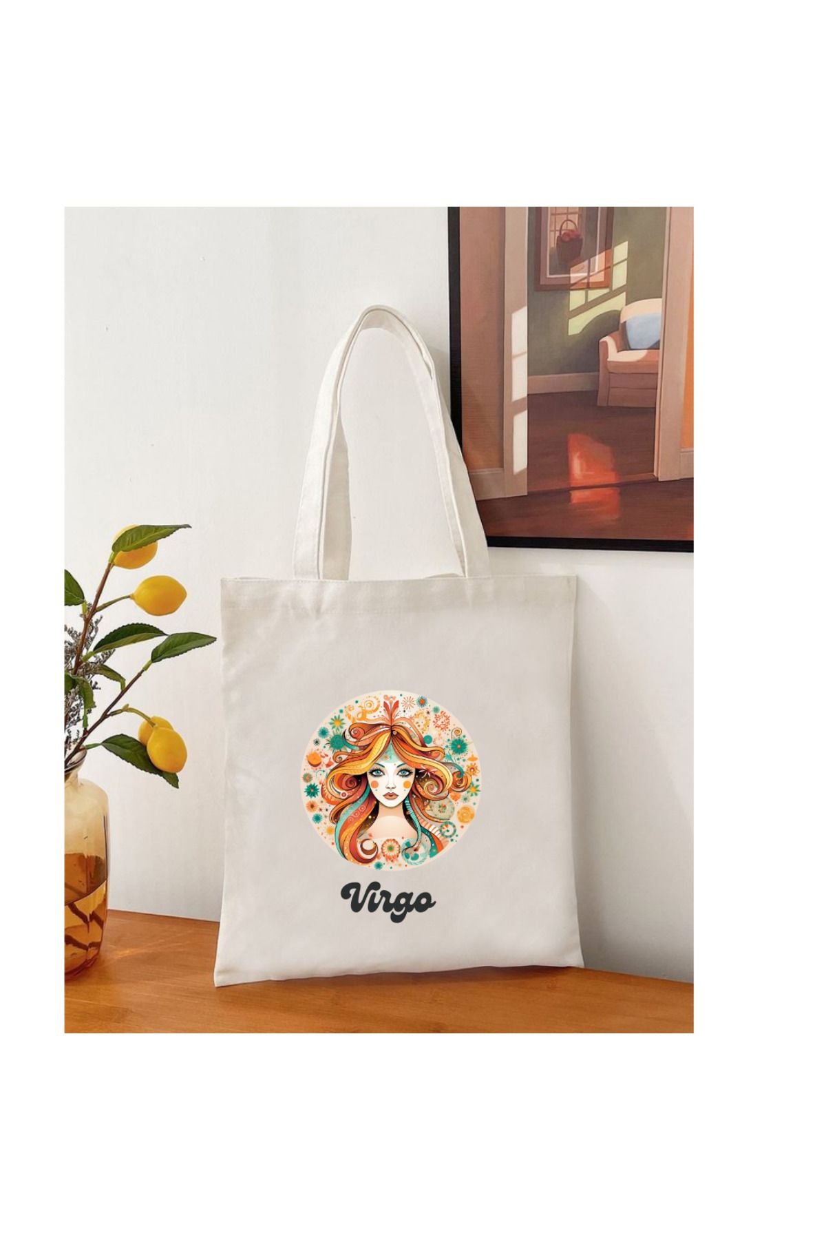 Başak Burcu Hediye Çanta- Virgo Zodiac Sign Tote Bag Bez Çanta