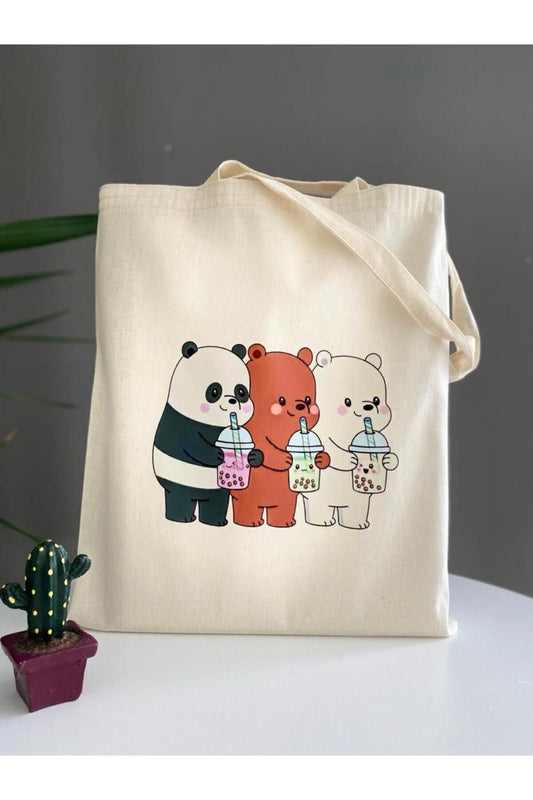 Tote Bag krem kanvas çanta %100 pamuk 35x40 cm tote bag