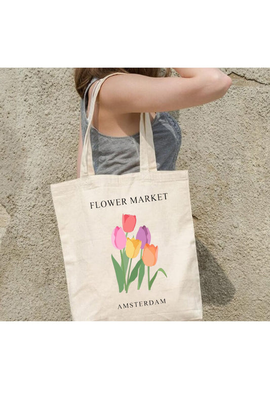 Tote Bag krem kanvas çanta %100 pamuk 35x40 cm tote bag