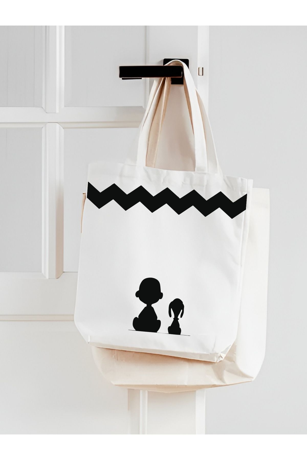 Charlie Brown Tasarım Motto Tote Bag, Kalın, Bez Çanta, Omuz Çanta, Kitap Çantası, Shopper Bag