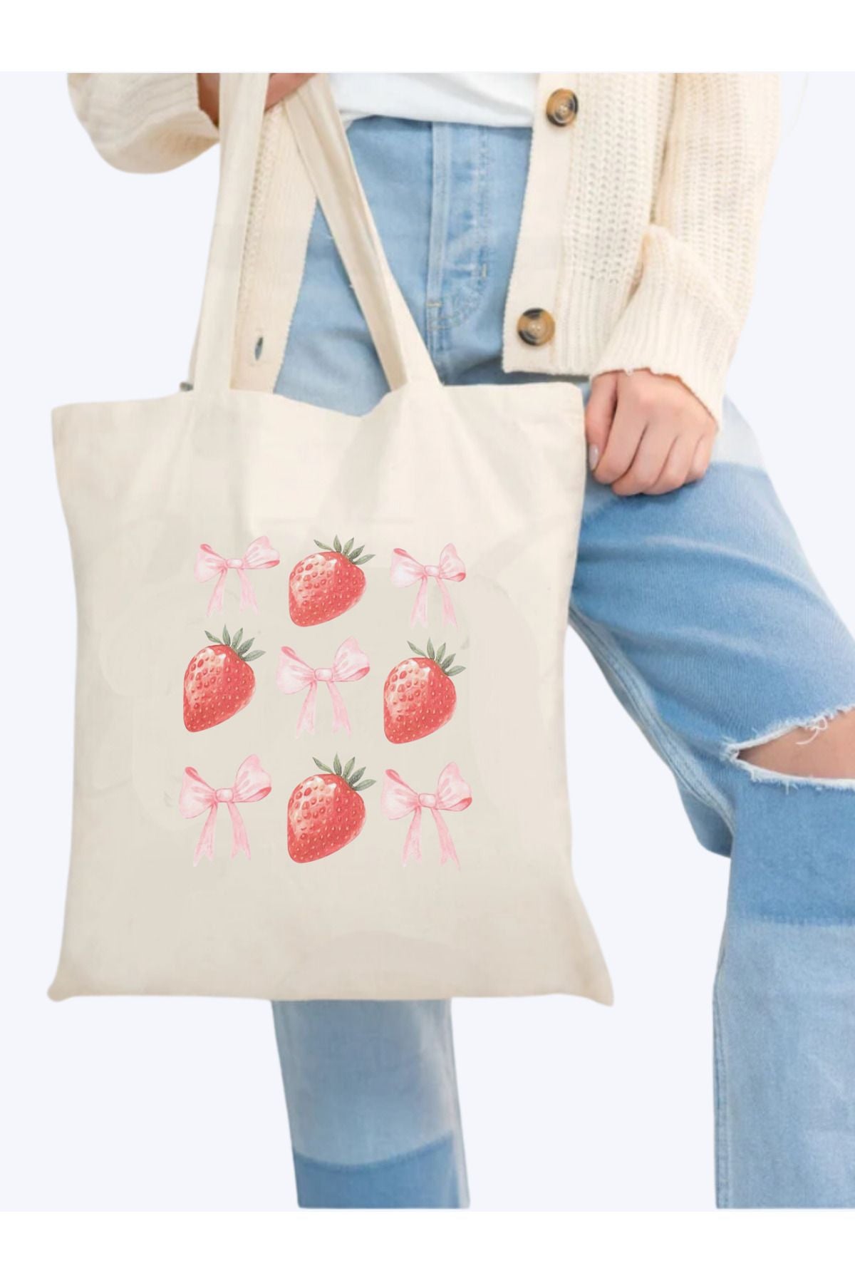 Y2K Bows Coquette Pinterest Kurdeleler Retro Unisex Bez Çanta Tote Bag