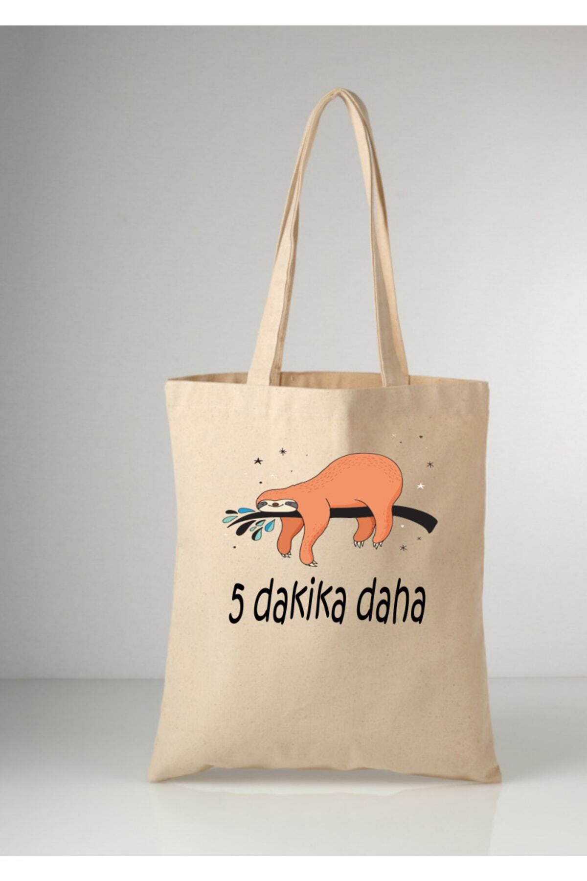 Tembel - Beş Dakika Daha Tasarımlı Tote Bag Bez Çanta