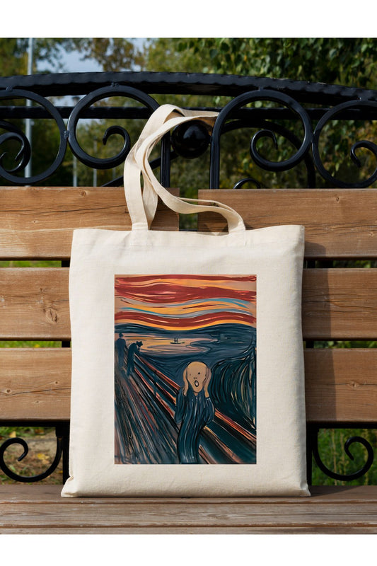 Tote Bag krem ham bez çanta %100 pamuk 35x40 cm tote bag