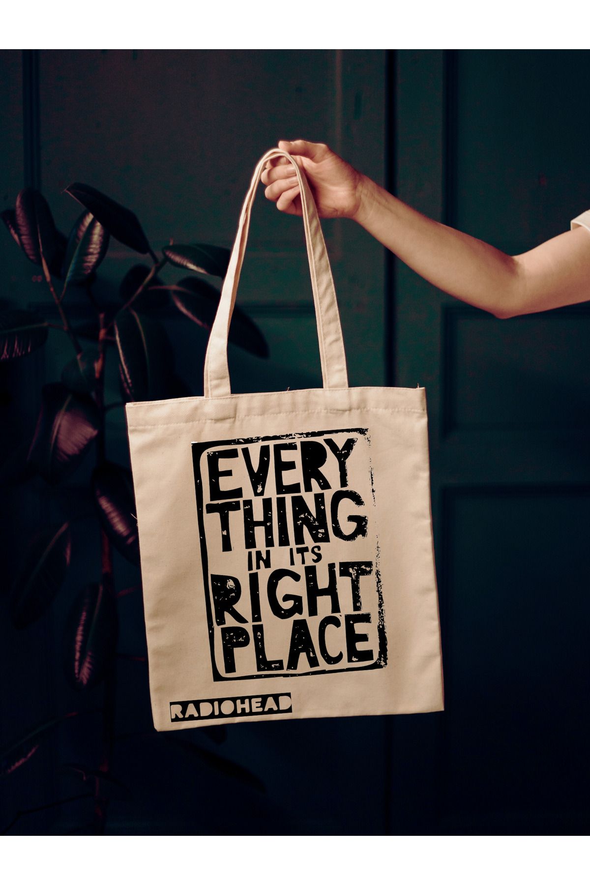 Radiohead Every Thing In Its Right Place Tasarımlı Ham Bez Çanta tasarımlı ham bez çanta minimalist pinterest modeli