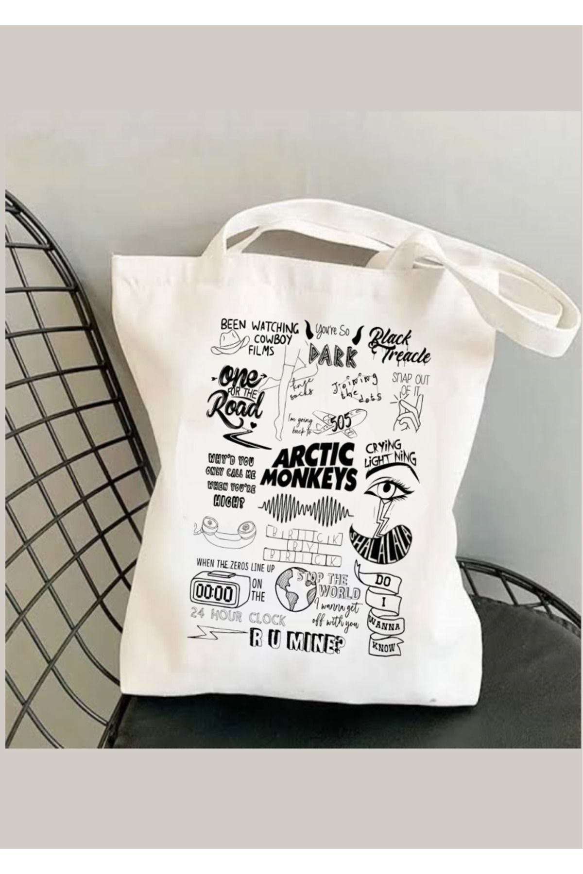 Arctic Monkeys Kalın Su Geçirmez Bez Tote Bag Kanvas Omuz Çantası