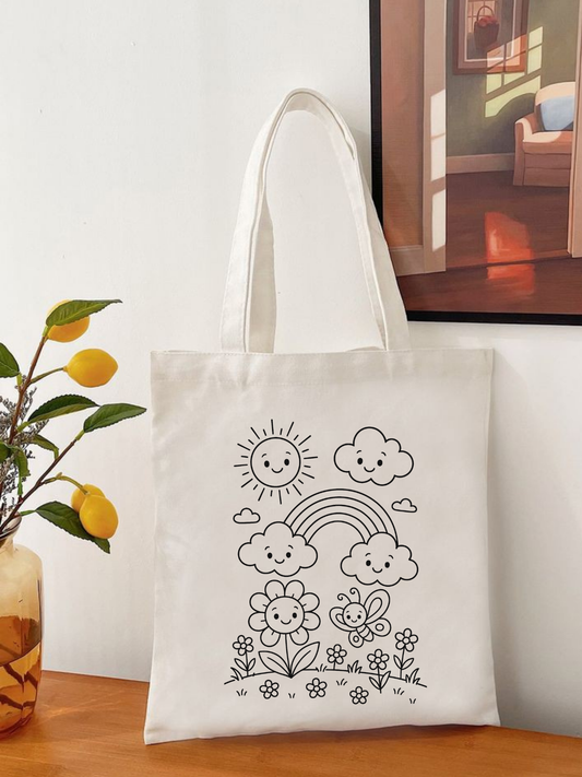 Tote Bag krem kanvas çanta %100 pamuk 35x40 cm tote bag