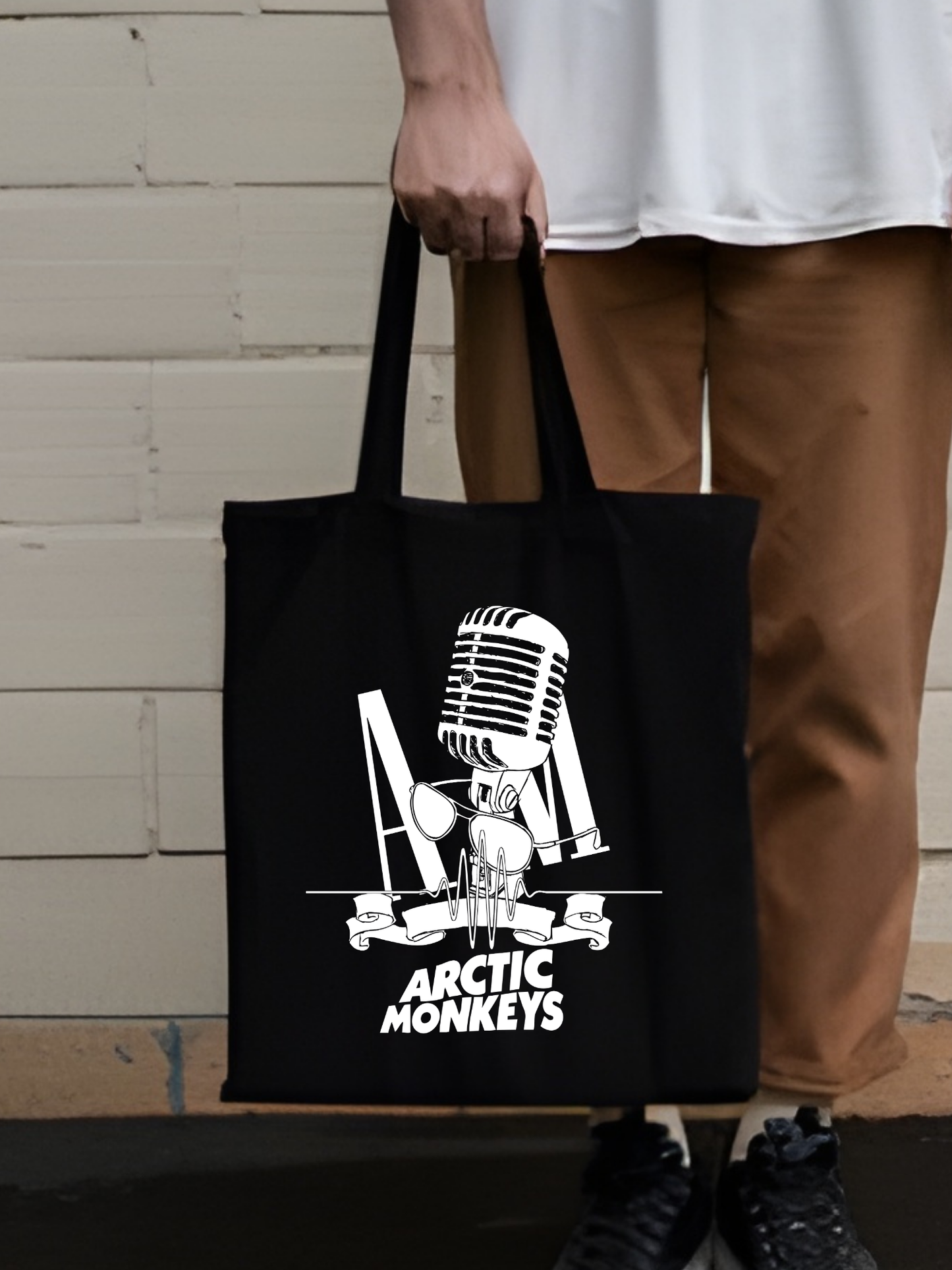 Arctic Monkeys Siyah Kalın Kanvas Y2K Bez Çanta, Omuz Çanta, Tote Bag