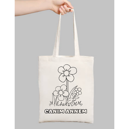 Tote Bag krem kanvas çanta %100 pamuk 35x40 cm tote bag