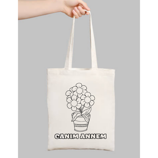 Tote Bag krem kanvas çanta %100 pamuk 35x40 cm tote bag