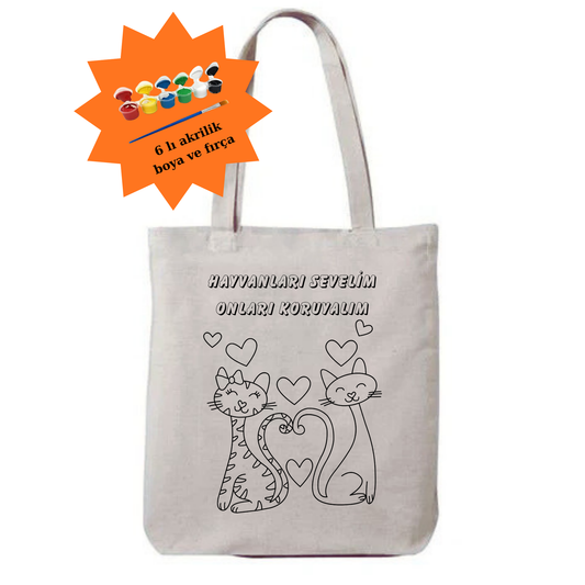 Tote Bag krem kanvas çanta %100 pamuk 35x40 cm tote bag