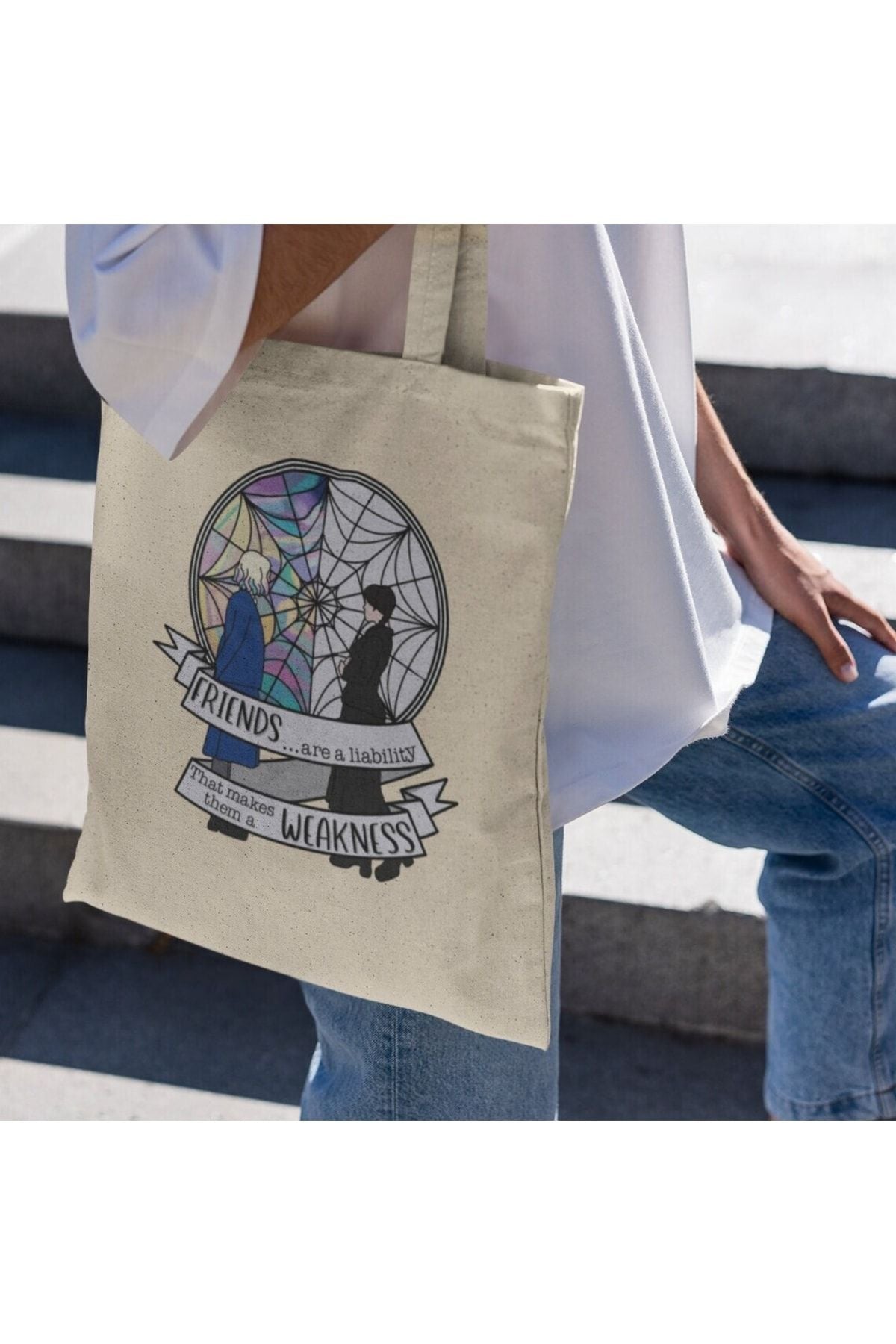 Wednesday Addams Family Tote Bag Bez Çanta