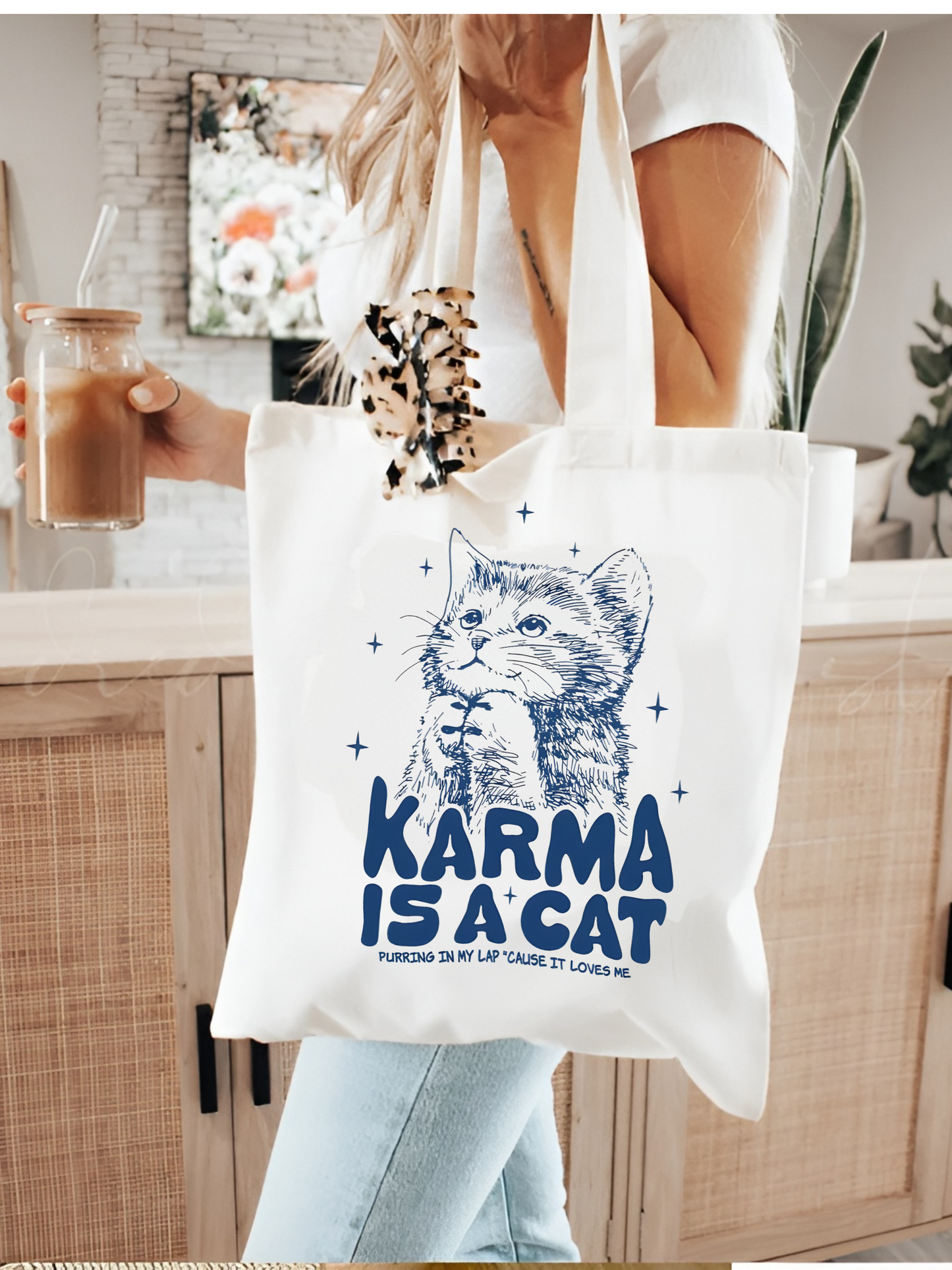 Karma Is A Cat Taylor Swift Kalın Kanvas Canvas Tote Bag Bez Çanta Pinterest Çanta
