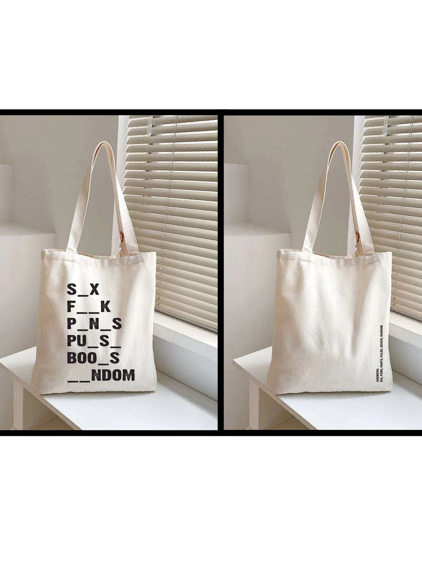 Motto Tasarım Krem Kanvas Çanta – 35x40 cm