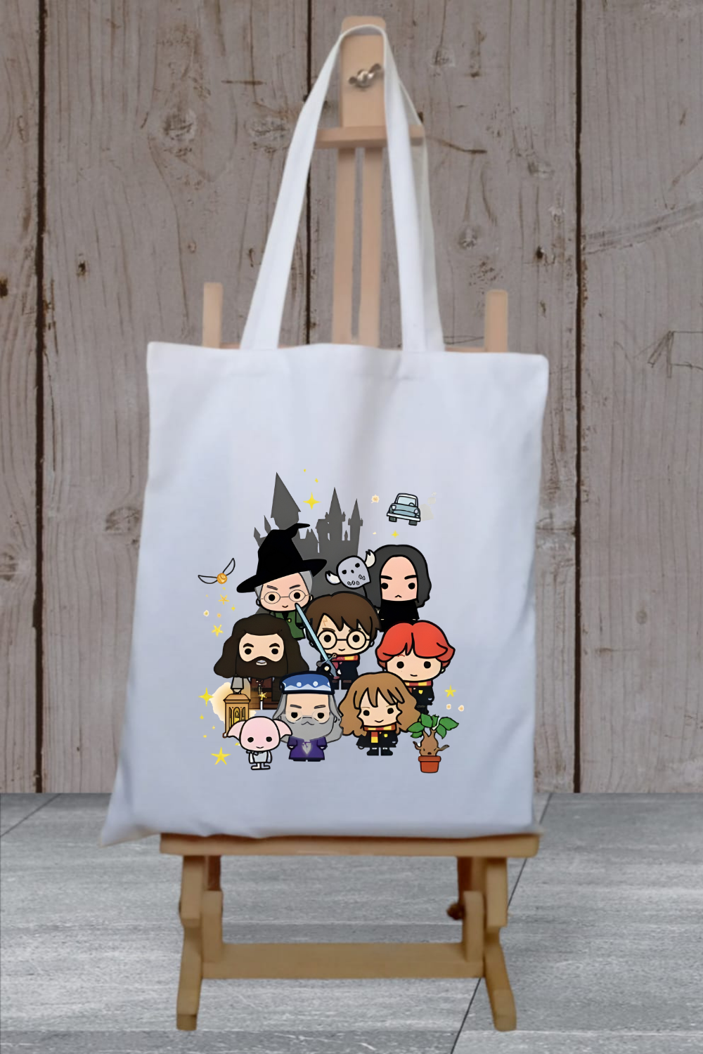 Potter Tasarım Kalın Beyaz Su Geçirmez Canvas Tote Bag Bez Çanta
